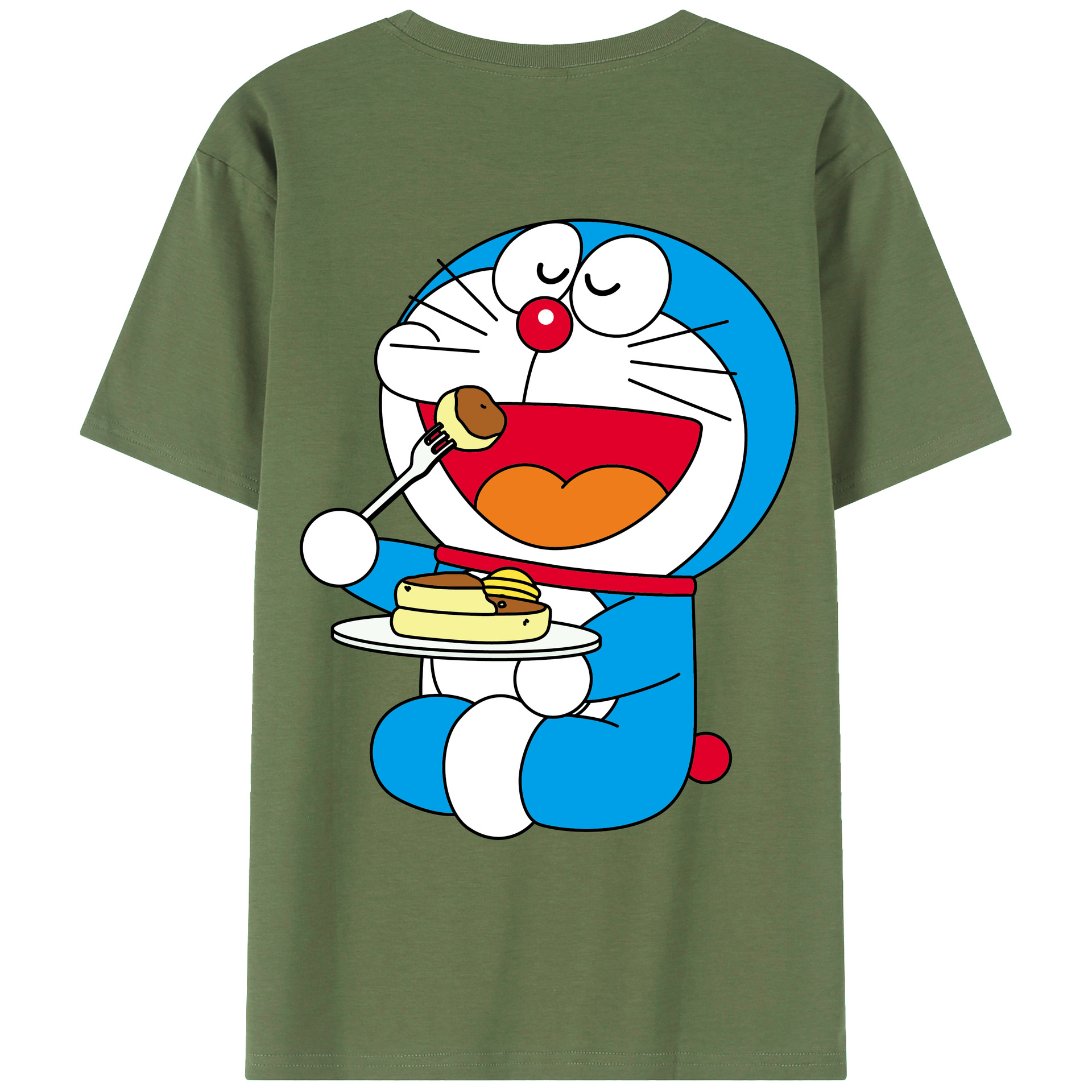 （画像用） ドラえもん Doraemon 綿100％ メンズ半袖Tシャツ（バックプリント） 通気性